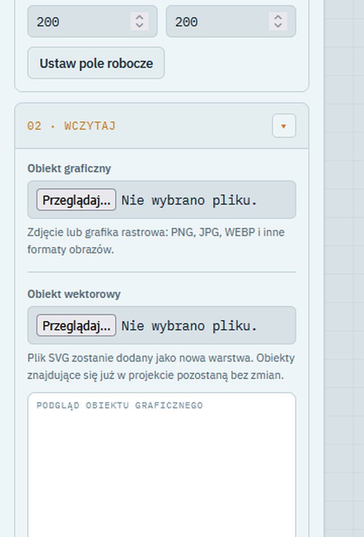 Parametry wektoryzacji SVG STUDIO